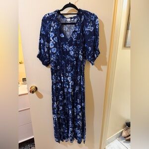 GAP Navy Floral Midi Dress